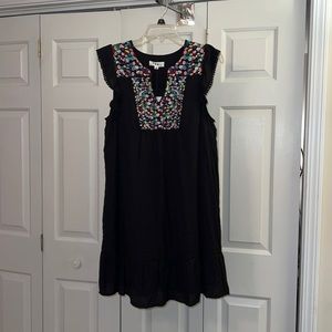 NWT THML Embroidered Yoke Flutter Sleeve Mini